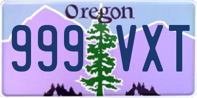 OR license plate 999VXT