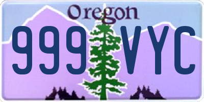 OR license plate 999VYC