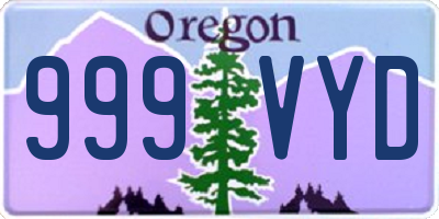 OR license plate 999VYD