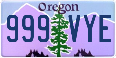 OR license plate 999VYE