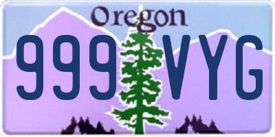 OR license plate 999VYG