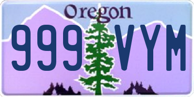 OR license plate 999VYM