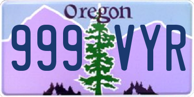 OR license plate 999VYR