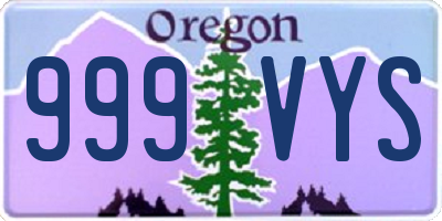 OR license plate 999VYS