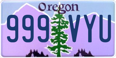 OR license plate 999VYU
