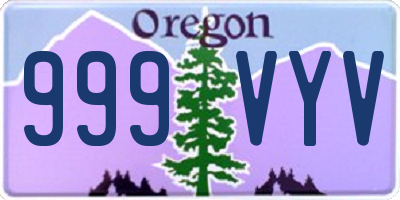 OR license plate 999VYV