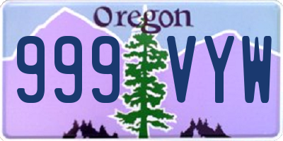 OR license plate 999VYW