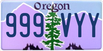 OR license plate 999VYY