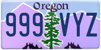 OR license plate 999VYZ