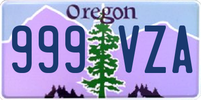 OR license plate 999VZA