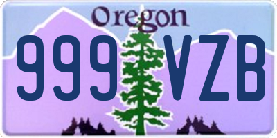 OR license plate 999VZB