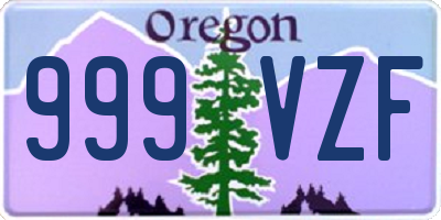 OR license plate 999VZF