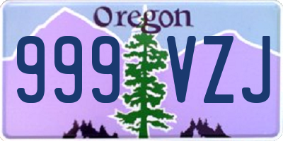 OR license plate 999VZJ