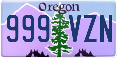 OR license plate 999VZN