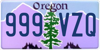 OR license plate 999VZQ