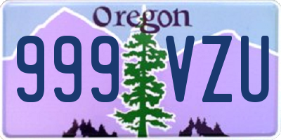 OR license plate 999VZU