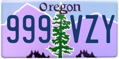 OR license plate 999VZY