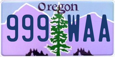 OR license plate 999WAA