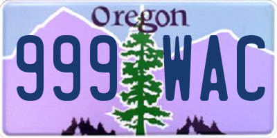 OR license plate 999WAC