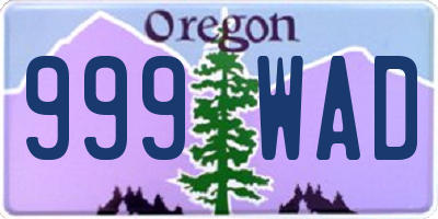 OR license plate 999WAD