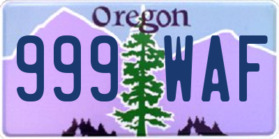 OR license plate 999WAF