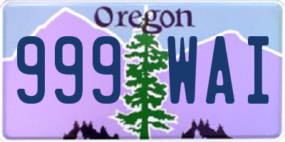 OR license plate 999WAI