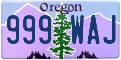 OR license plate 999WAJ