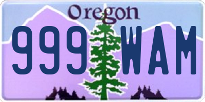 OR license plate 999WAM