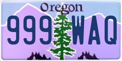 OR license plate 999WAQ