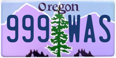 OR license plate 999WAS