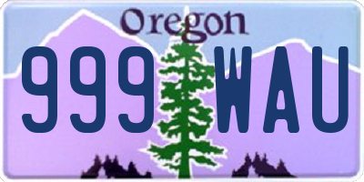 OR license plate 999WAU