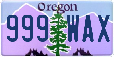 OR license plate 999WAX