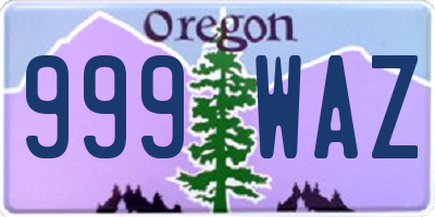 OR license plate 999WAZ