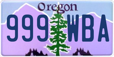 OR license plate 999WBA
