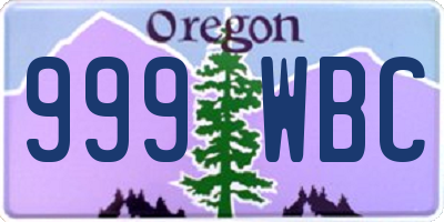 OR license plate 999WBC