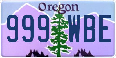 OR license plate 999WBE