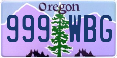 OR license plate 999WBG