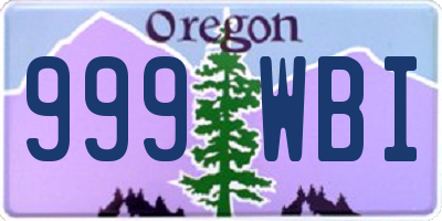 OR license plate 999WBI