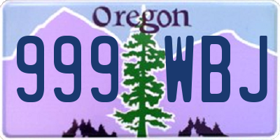 OR license plate 999WBJ