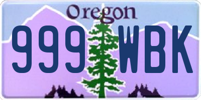 OR license plate 999WBK