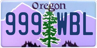 OR license plate 999WBL