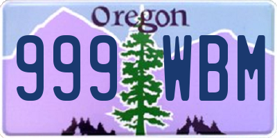 OR license plate 999WBM