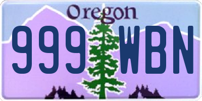 OR license plate 999WBN