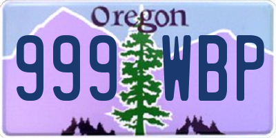 OR license plate 999WBP