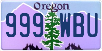 OR license plate 999WBU