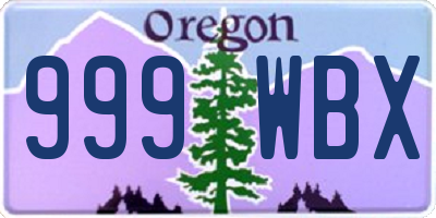 OR license plate 999WBX
