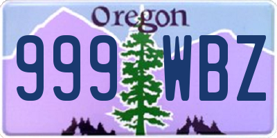 OR license plate 999WBZ