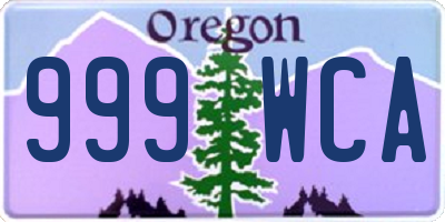 OR license plate 999WCA