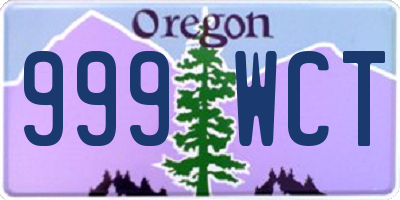 OR license plate 999WCT
