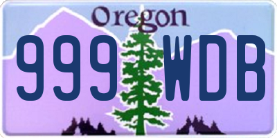 OR license plate 999WDB